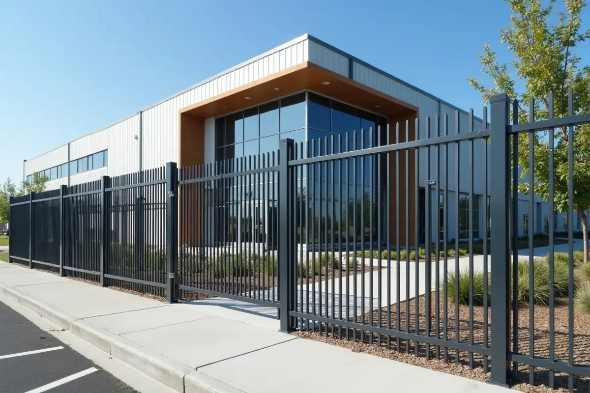 commercial fencing installed securely around business property