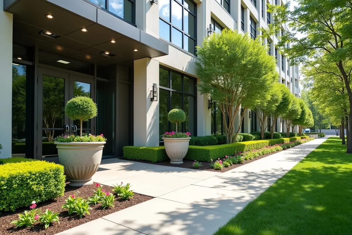 commercial landscaping enhancing professional business property exterior