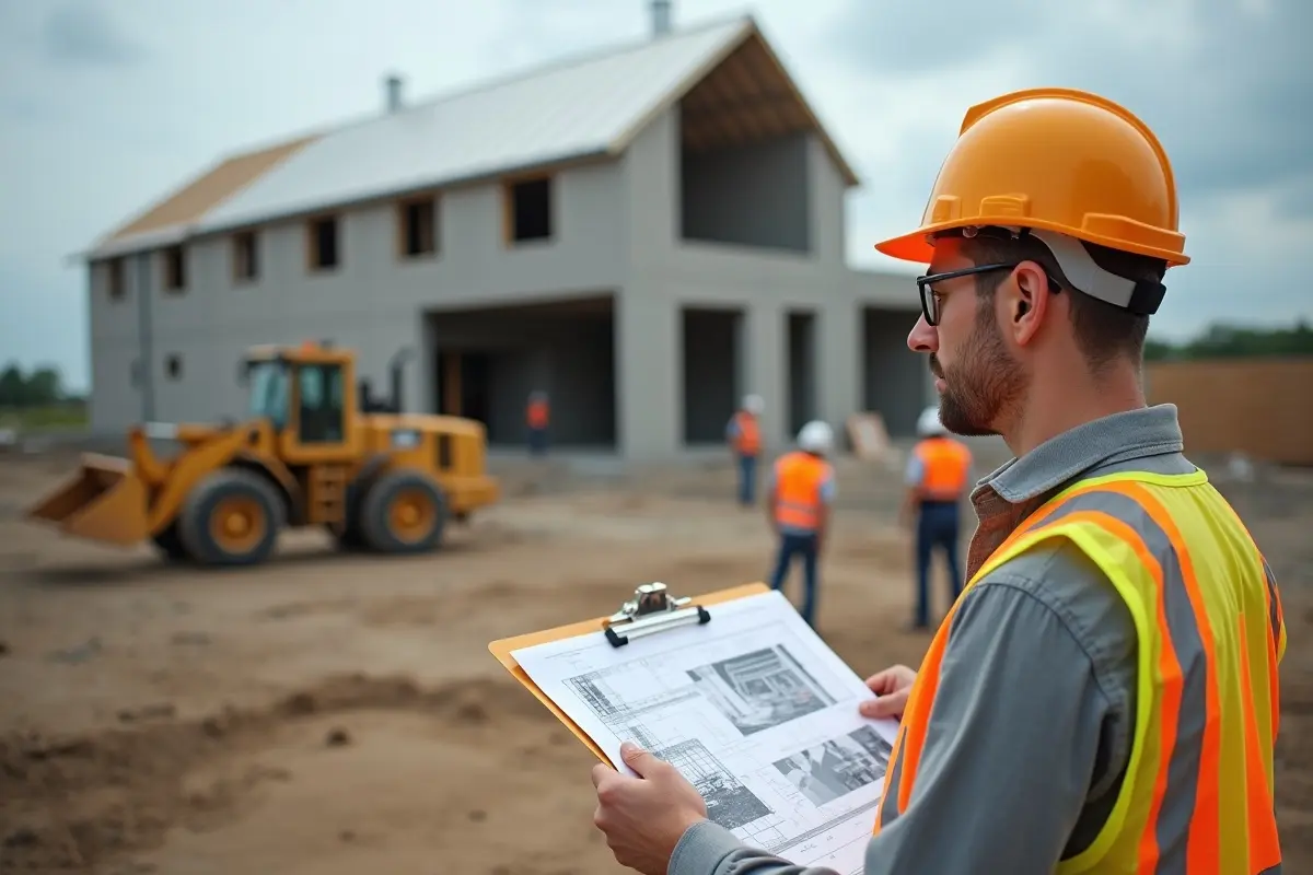 project manager reviewing visual documentation of construction progress