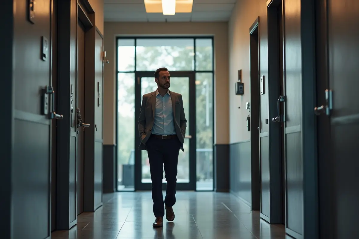 business owner strengthening physical security systems beyond basic perimeter protection