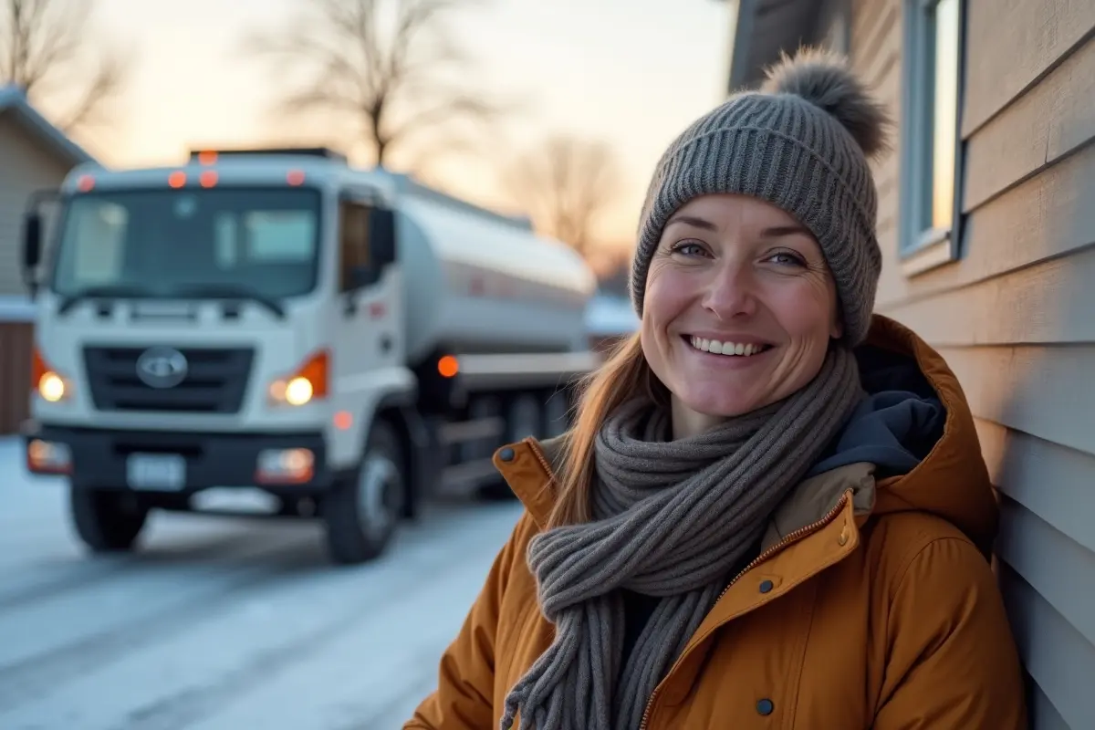 homeowner enjoying benefits of reliable propane delivery service for heating