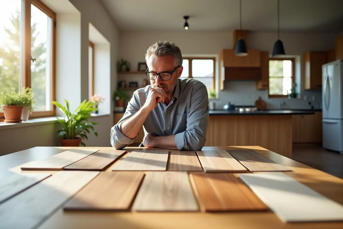 homeowner choosing suitable flooring options for every room in house